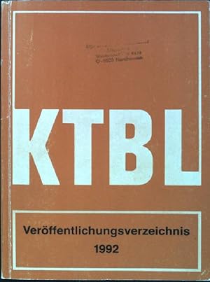 Bild des Verkufers fr Verffentlichungsverzeichnis 1992 zum Verkauf von books4less (Versandantiquariat Petra Gros GmbH & Co. KG)