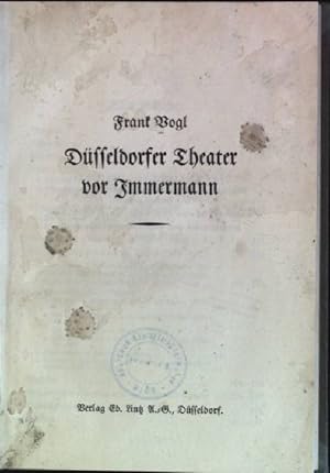 Imagen del vendedor de Dsseldorfer Theater vor Immermann a la venta por books4less (Versandantiquariat Petra Gros GmbH & Co. KG)