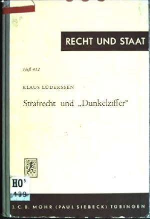 Bild des Verkufers fr Strafrecht und "Dunkelziffer" Recht und Staat; 412 zum Verkauf von books4less (Versandantiquariat Petra Gros GmbH & Co. KG)