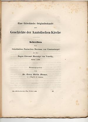 Eine griechische Originalkunde zur Geschichte der anatolischen Kirche : Schreiben des griechische...