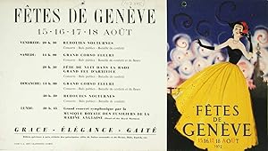 Ftes de Genve 15. 16. 17. 18 Aot August: Femme en robe de fte Grace - lgance - gait.