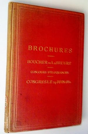 Imagen del vendedor de Recueil factice (trois brochures): 1- De l'ducation, confrence faite en fvrier 1881 devant le Cercle catholique de Qubec, 2- Concours d'loquence: rapport sur le concours d'agriculture, 3- Les 24, 25 et 26 juin 1880  Qubec. Discours prononcs dans les conventions, congrs et banquet a la venta por Claudine Bouvier