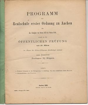 Programm der Realschule erster Ordnung zu Aachen für das Schuljahr von Ostern 1878 bis Ostern 188...