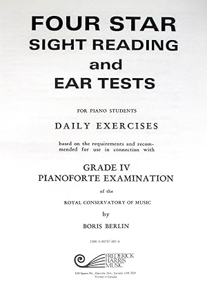 Immagine del venditore per Four Star Sight Reading and Ear Tests for Piano Students Book 4 venduto da Ken Jackson