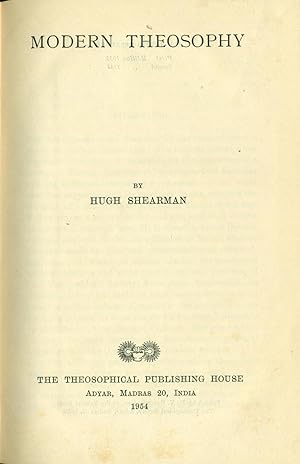 Modern Theosophy by Shearman, Hugh: Very Good Hardcover (1954 ...