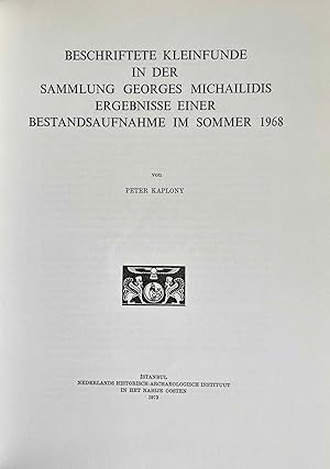 Beschriftete Kleinfunde in der Sammlung Georges Michailidis. Ergebnisse einer Bestandsaufnahme im ...