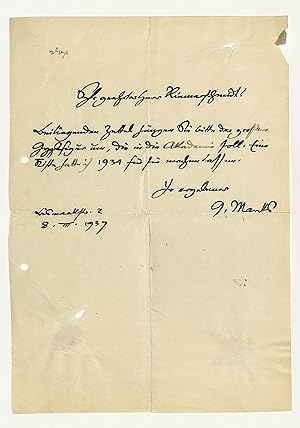 Seller image for Eigenh. Brief mit U. for sale by Eberhard Kstler Autographen&Bcher oHG