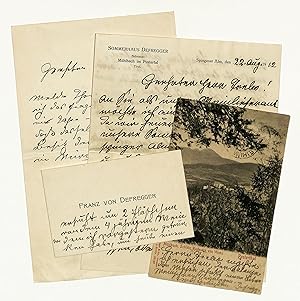 Seller image for 2 eigenh. Briefe mit U., eigenh. Postkarte mit U. sowie eigenh. beschriftete Visitenkarte. for sale by Eberhard Kstler Autographen&Bcher oHG