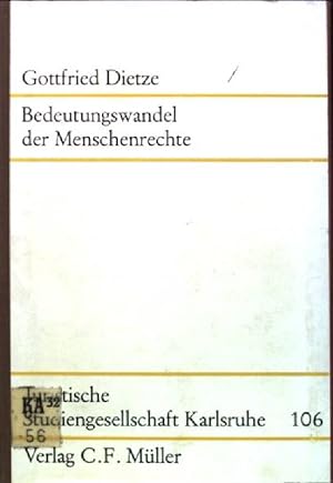 Seller image for Bedeutungswandel der Menschenrechte Schriftenreihe Juristische Studiengesellschaft; 106 for sale by books4less (Versandantiquariat Petra Gros GmbH & Co. KG)