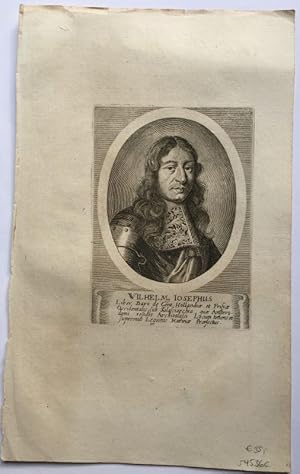 Wilhelm Joseph von Ghent (1626-1672), holländischer Admiral. Kupferstich aus Theatrum Europaeum.