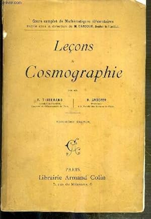 Imagen del vendedor de LECONS DE COSMOGRAPHIE - COURS COMPLET DE MATHEMATIQUES ELEMENTAIRES - 3eme EDITION. a la venta por Le-Livre