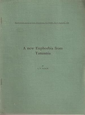 Image du vendeur pour A new Euphorbia from Tanzania mis en vente par Snookerybooks
