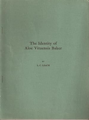 Image du vendeur pour The Identity of Aloe Vituensis Baker mis en vente par Snookerybooks