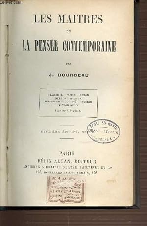 Bild des Verkufers fr LES MAITRES DE LA PENSEE CONTEMPORAINE : STENDHAL, TAINE, RENAN, HERBERT SPENCER, NIETZSCHE, TOLSTO, RUSKIN, VICTOR HUGO. DEUXIEME EDITION REVUE. zum Verkauf von Le-Livre