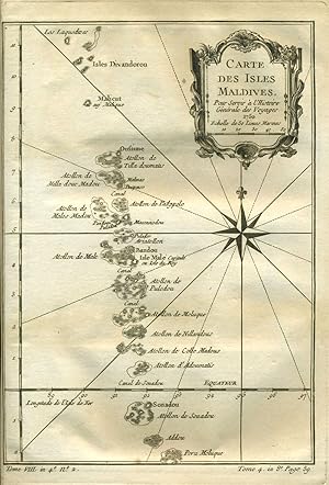 Bild des Verkufers fr Carte des Isles Maldives zum Verkauf von Antipodean Books, Maps & Prints, ABAA