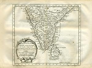 Suite de la Carte de l'Inde en deca du Gange, IIe Feuille comprenant la Presqu'isle de l'Inde