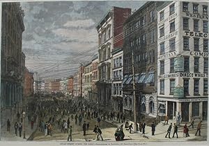 Seller image for Broad Street During the Panic, a full page spread from Harper's Weekly for sale by Antipodean Books, Maps & Prints, ABAA