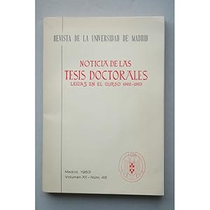 NOTICIAS de las tesis doctorales leidas en el curso 1962-1963