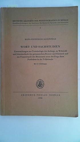 Seller image for Wort- und Sachstudien for sale by Antiquariat Maiwald