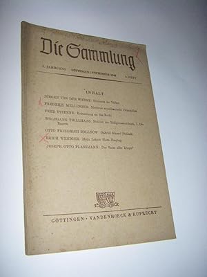 Die Sammlung. 3. Jahrgang, September 1948, 9. Heft