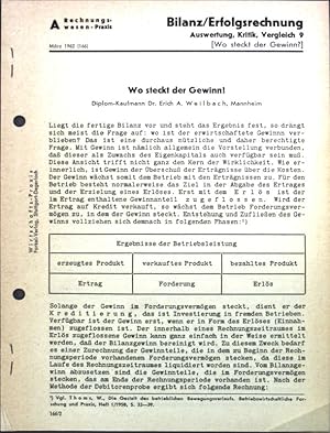 Bild des Verkufers fr Wo steckt der Gewinn?; Bilanz/Erfolgsrechnung: Auswertung, Kritik, Vergleich 9; zum Verkauf von books4less (Versandantiquariat Petra Gros GmbH & Co. KG)