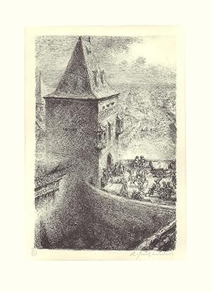 Bild des Verkufers fr Grimmelshausen: Soest. Original-Lithographie (Nachlassblatt). zum Verkauf von Antiquariat Reinhold Pabel