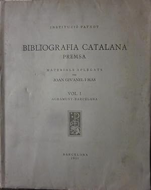 Imagen del vendedor de Bibliografia catalana. Premsa. 3 volums a la venta por Libreria Sanchez