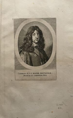 Karl II., König v. England, Schottland u. Irland (1630-1685). Kupferstich aus Theatrum Europaeum.
