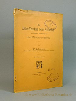 Bild des Verkufers fr Das Aether-Verfahren beim Frhtreiben mit besonderer Bercksichtigung der Fliedertreiberei. zum Verkauf von Bibliotheca Botanica