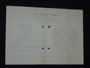 Immagine del venditore per Programmzettel Komische Oper Berlin 1954. EINE NACHT IN VENEDIG von Zell/ Genee, Johann Strau (Musik). Musikal. Ltg.: Meinhard von Zallinger, Insz.: Walter Felsenstein, Ausstattung: Jost Bednar, Masken: Gottfried Schiller. Mit Erich Arnold, Josef Burgwinkel, Martin Rosen, Kurt Mhlhardt, Anna Maria Sawade, Alois Krger venduto da Fast alles Theater! Antiquariat fr die darstellenden Knste