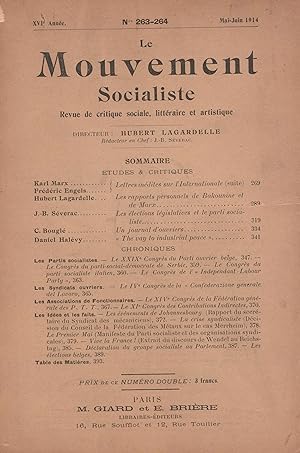 Le Mouvement Socialiste n°263-264. Mai-juin 1914