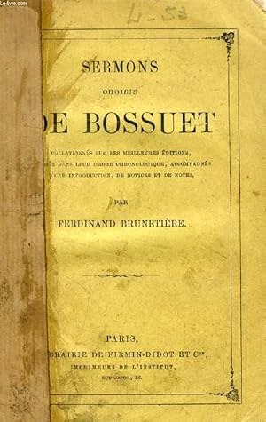 Image du vendeur pour SERMONS CHOISIS DE BOSSUET mis en vente par Le-Livre
