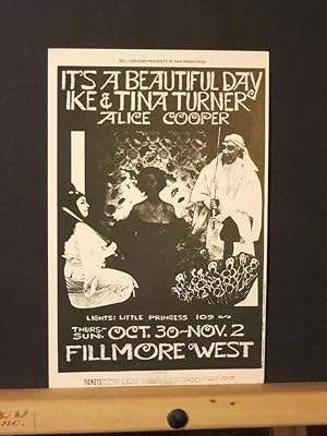 Bill Graham/Fillmore Postcard #198 ( It's A Beautiful Day, Ike & Tina Turner, Alice Cooper )