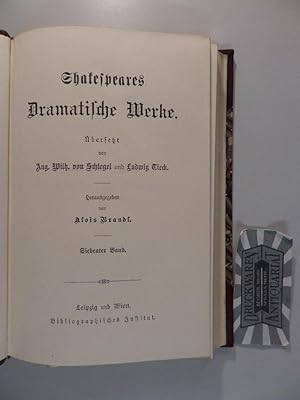 Imagen del vendedor de Shakespeares Dramatische Werke - Siebenter Band. a la venta por Druckwaren Antiquariat