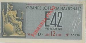 Biglietto della Grande Lotteria Nazionale. E42