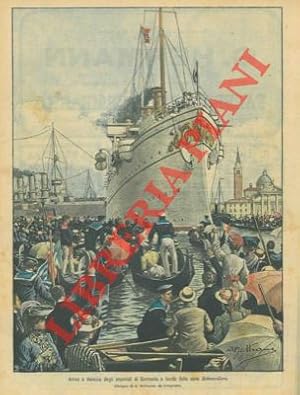 Arrivo a Venezia degli imperiali di Germania a bordo della nave Hohenzollern.