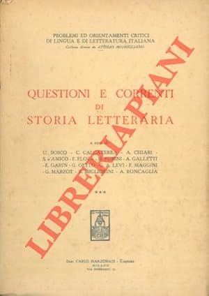 Bild des Verkufers fr Questioni e correnti di storia letteraria. zum Verkauf von Libreria Piani