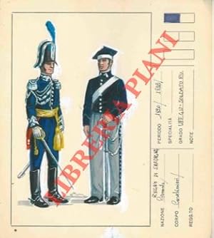 Regno di Sardegna. Piemonte : Carabinieri. Due figure, Ufficiale G.U. Soldato P.U. 1820/22