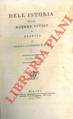Bild des Verkufers fr Dell'istoria delle guerre civili di Francia. zum Verkauf von Libreria Piani