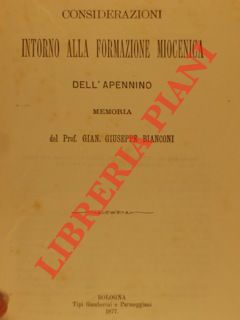 Bild des Verkufers fr Considerazioni intorno alla formazione miocenica dell' Apennino zum Verkauf von Libreria Piani