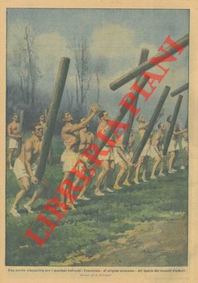 Una novità ginnastica per i marinai tedeschi: l'esercizio del lancio dei tronchi d'alberi.