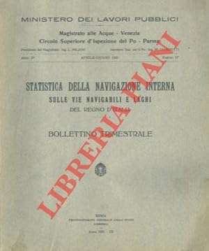 Statistica della navigazione interna sulle vie navigabili e laghi del Regno d'Italia.