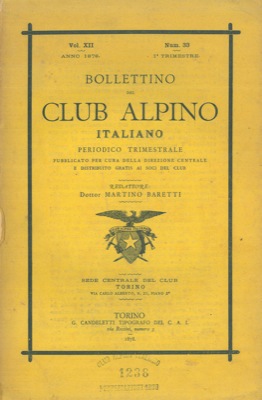 Bollettino del Club Alpino Italiano. Anno 1878. Vol. XII. n° 33.