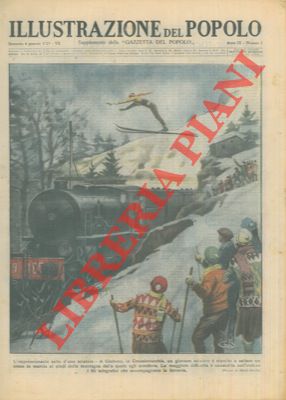 In Cecoslovacchia uno sciatore salta un treno in marcia.