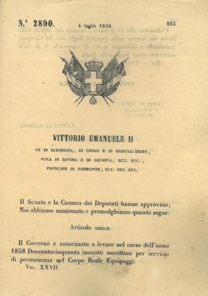 che autorizza il Governo a levare 250 iscritti marittimi per passarli al servizio di permanenza n...