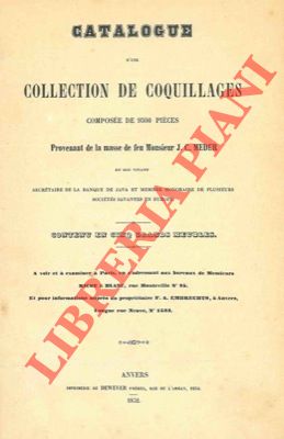 Catalogue d' une collection de coquillages composée de 9500 pièces .