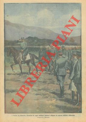 L'italia in Albania: le milizie albanesi sfilano dinanzi ai capi italiani.