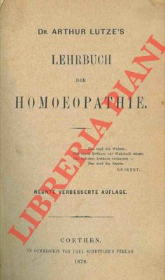 Lehrbuch der Homoeopathie. 9a edizione.