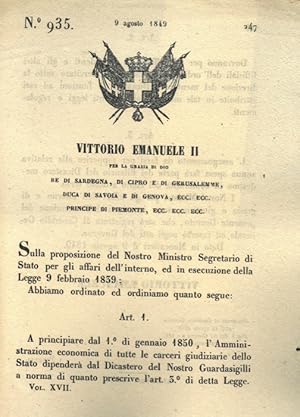 con cui si stabilisce che l'amministrazione economica delle carceri giudiziarie dello stateo dipe...