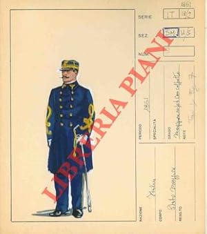 Italia : Stato Maggiore, 1861. Maggiore in p.t. con cappotto.